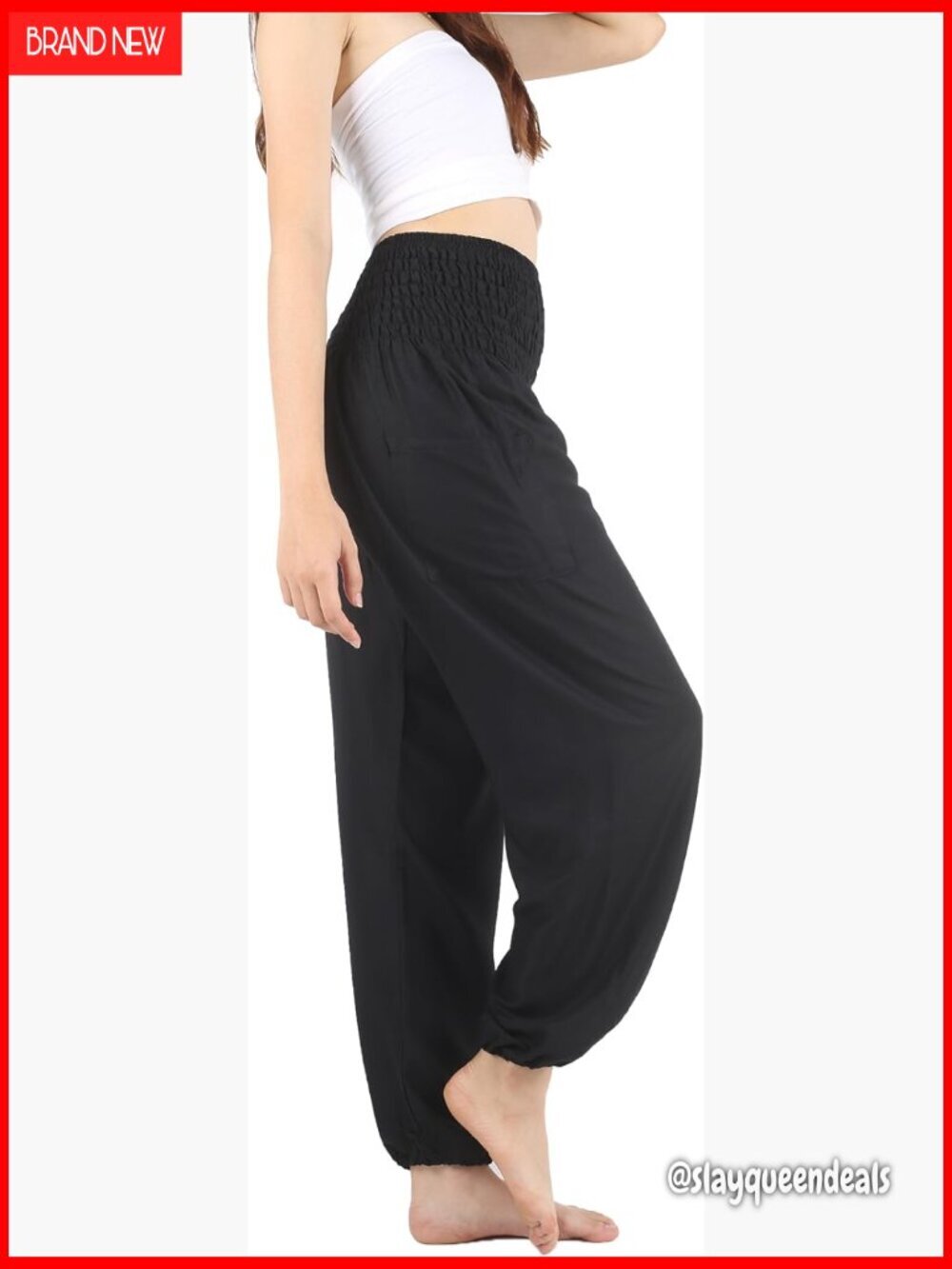 Rayon Harem Pants with Pockets for Yoga Travel Loose Fit
